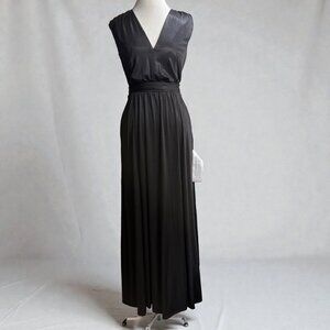 NWT Dress The Population‎ M Krista Black Plunge Maxi Gown Holiday Wedding Sexy
